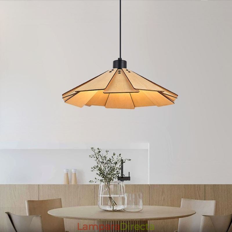 Lámpara colgante creativa de madera retro para techo
