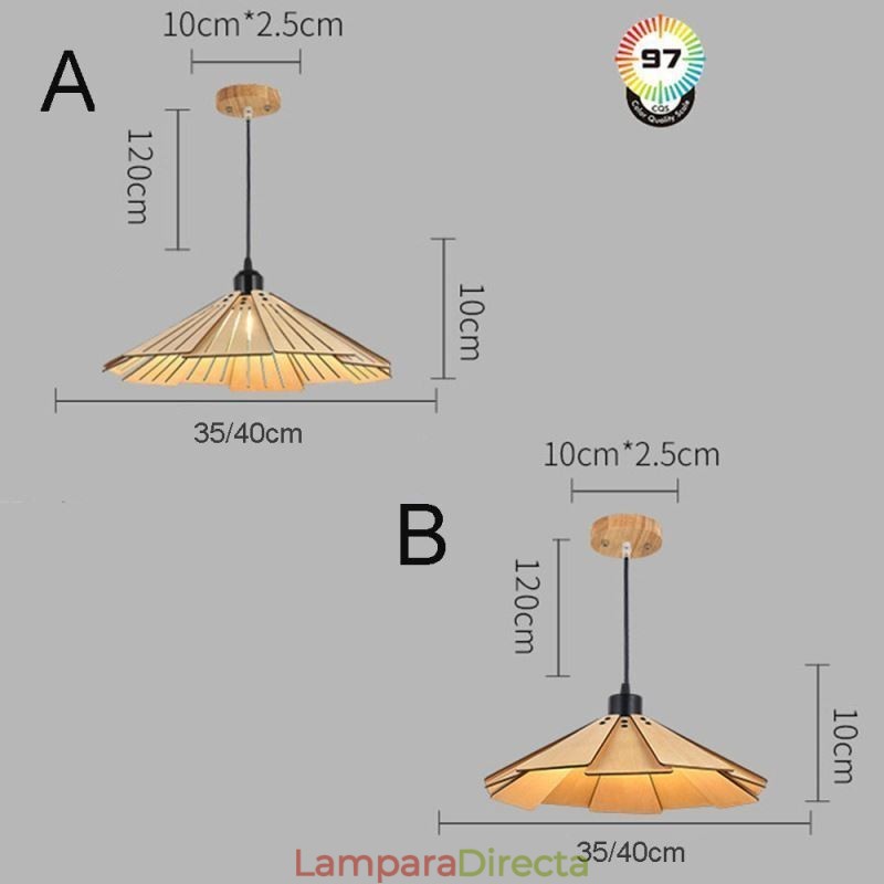 Lámpara colgante creativa de madera retro para techo