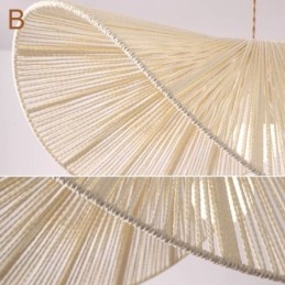 Lámpara colgante retro creativa con forma de sombrero de paja Wabi Sabi y cuerda de cáñamo.