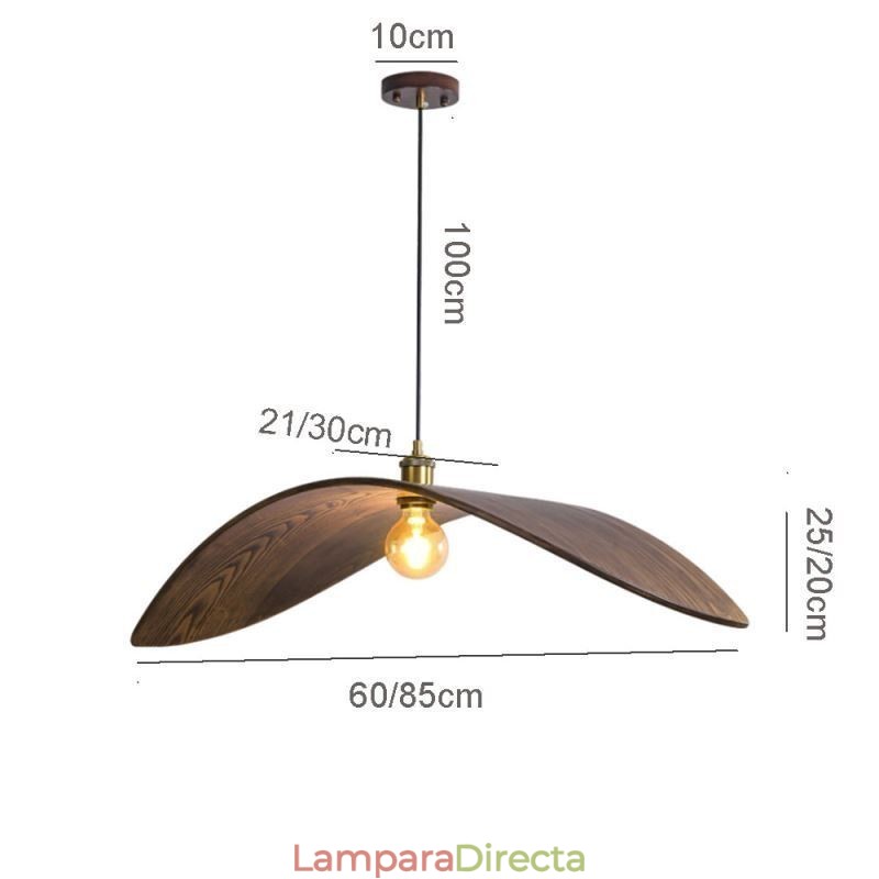 Lámpara colgante de madera maciza, luz de techo retro creativa