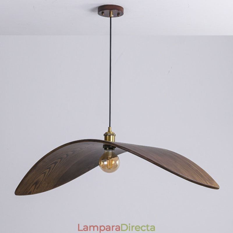 Lámpara colgante de madera maciza, luz de techo retro creativa