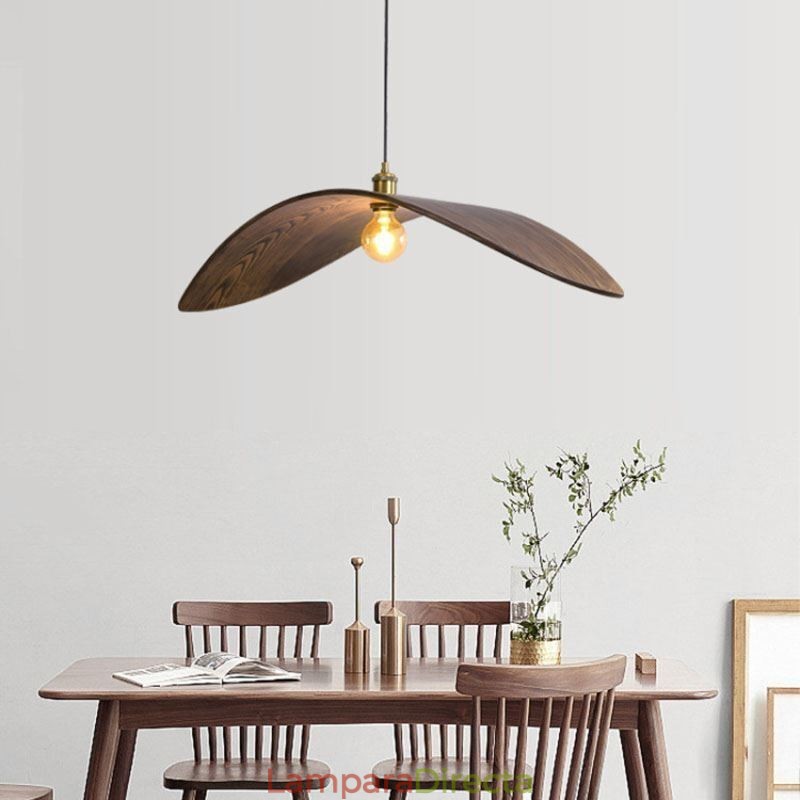 Lámpara colgante de madera maciza, luz de techo retro creativa