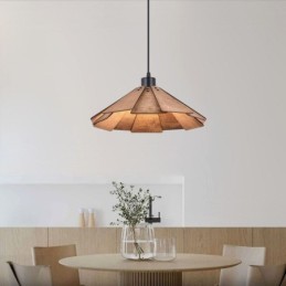 Lámpara colgante retro creativa de madera para techo
