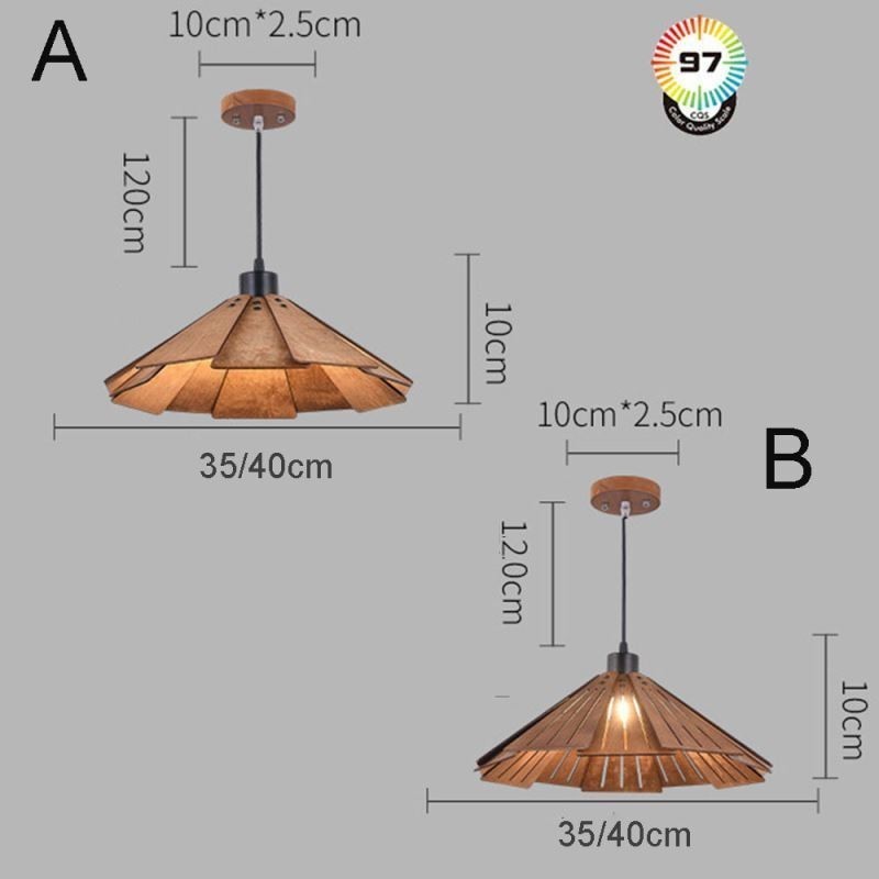 Lámpara colgante retro creativa de madera para techo