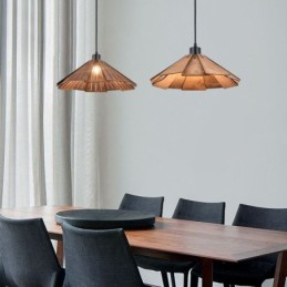 Lámpara colgante retro creativa de madera para techo