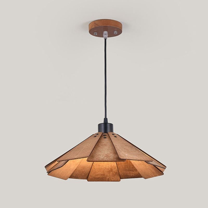 Lámpara colgante retro creativa de madera para techo