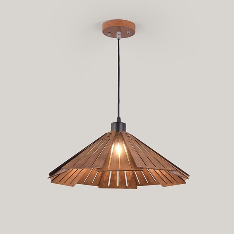 Lámpara colgante retro creativa de madera para techo