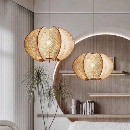 Lámpara colgante nórdica retro estilo Wabi Sabi, lámpara de techo de madera maciza hecha a mano Lámpara colgante nórdica retro estilo Wabi Sabi, lámpara de techo de madera maciza hecha a mano