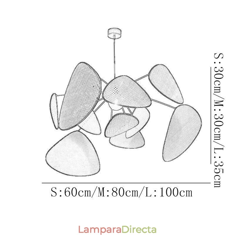 Lámpara colgante de techo natural sencilla tejida a mano