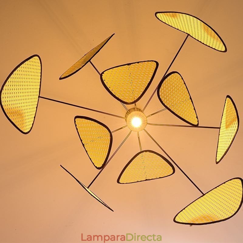 Lámpara colgante de techo natural sencilla tejida a mano
