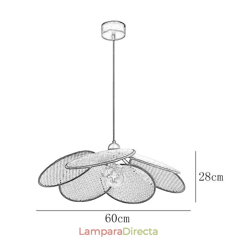 Lámpara colgante natural sencilla tejida a mano