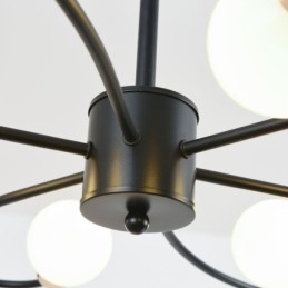 Lámpara de araña rústica de 6 luces con pétalos clásicos para techo