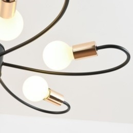 Lámpara de araña rústica de 6 luces con pétalos clásicos para techo