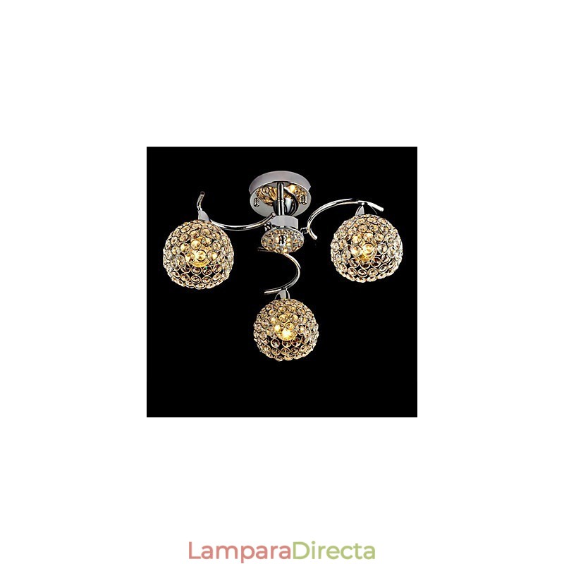 Lámpara colgante moderna contemporánea de metal galvanizado con cristal y montaje empotrado
