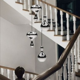Lámpara colgante creativa moderna y sencilla de vidrio galvanizado, pequeña lámpara de techo
