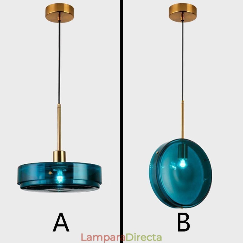 Lámpara colgante de cristal con forma de pastel redonda, moderna y minimalista, de hierro forjado.