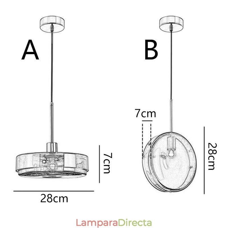 Lámpara colgante de cristal con forma de pastel redonda, moderna y minimalista, de hierro forjado.
