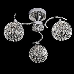 Lámpara colgante moderna contemporánea de metal galvanizado con cristal y montaje empotrado