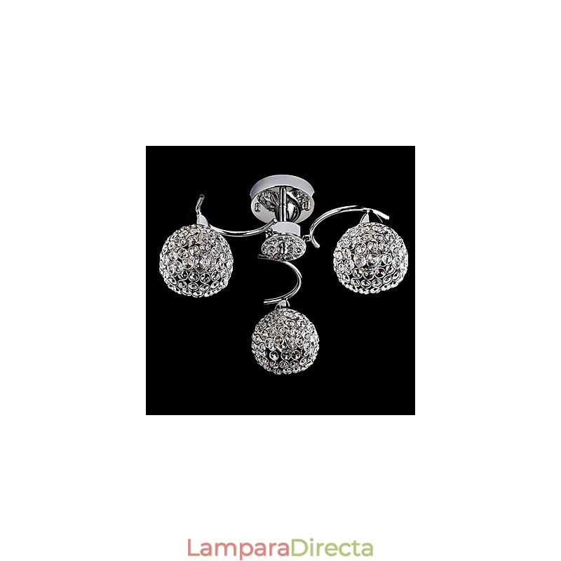 Lámpara colgante moderna contemporánea de metal galvanizado con cristal y montaje empotrado