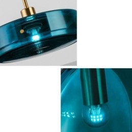 Lámpara colgante de cristal con forma de pastel redonda, moderna y minimalista, de hierro forjado.
