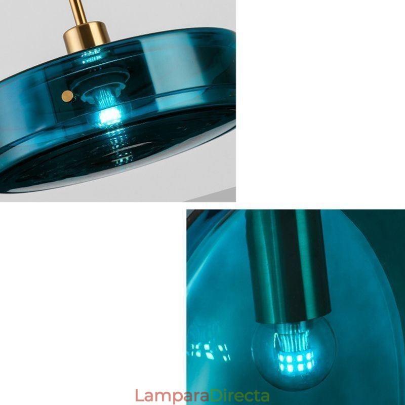 Lámpara colgante de cristal con forma de pastel redonda, moderna y minimalista, de hierro forjado.