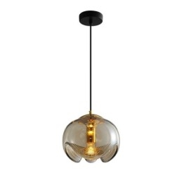 Lámpara colgante de cristal con estambre, moderna y minimalista, de hierro forjado.
