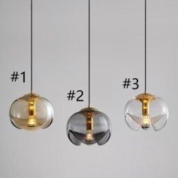Lámpara colgante de cristal con estambre, moderna y minimalista, de hierro forjado.