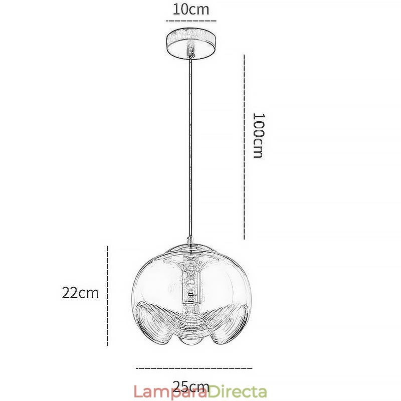 Lámpara colgante de cristal con estambre, moderna y minimalista, de hierro forjado.