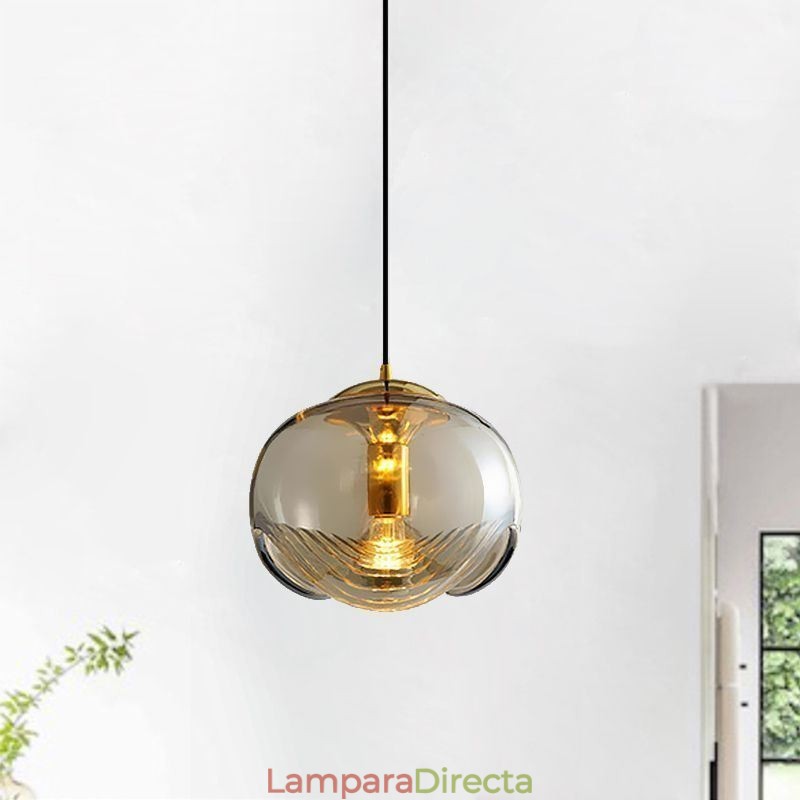 Lámpara colgante de cristal con estambre, moderna y minimalista, de hierro forjado.
