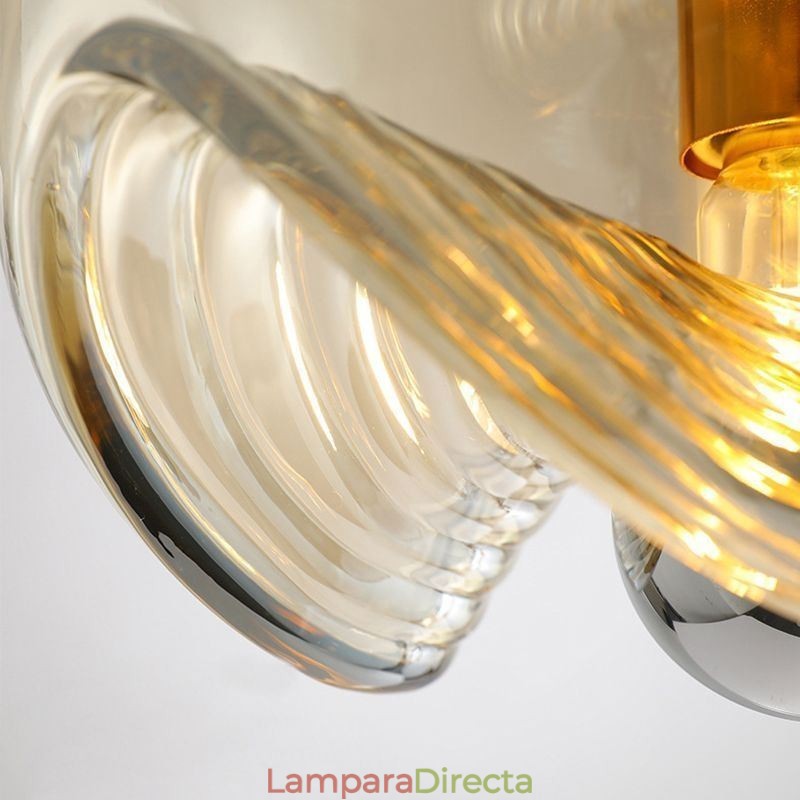 Lámpara colgante de cristal con estambre, moderna y minimalista, de hierro forjado.