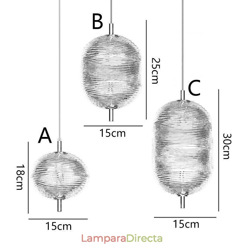 Lámpara colgante de ondas de agua, moderna y minimalista, de hierro forjado.