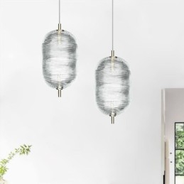 Lámpara colgante de ondas de agua, moderna y minimalista, de hierro forjado.