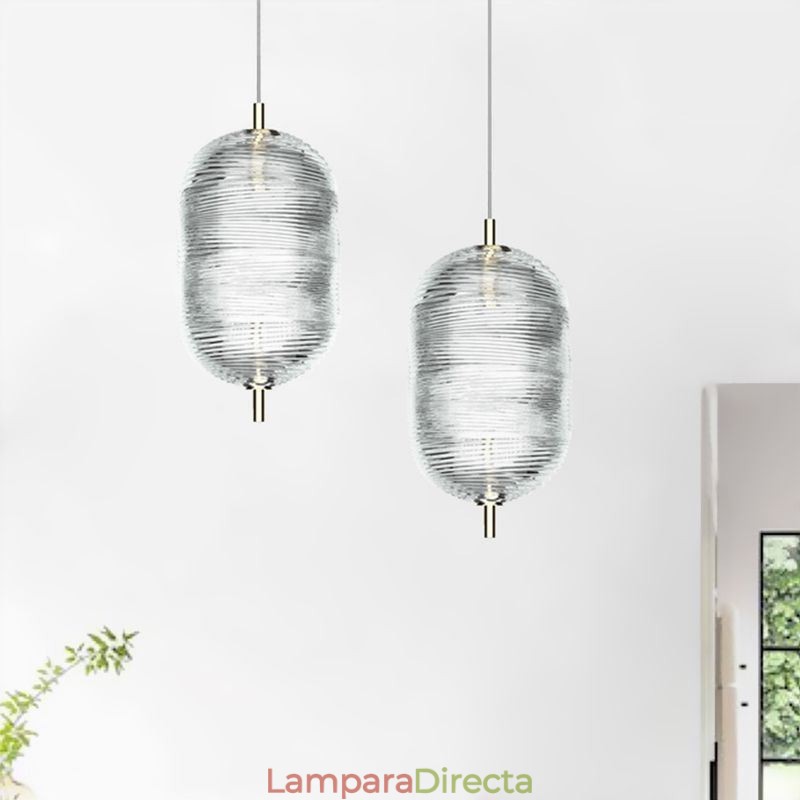 Lámpara colgante de ondas de agua, moderna y minimalista, de hierro forjado.