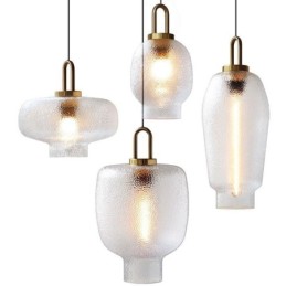 Lámpara colgante de vidrio esmerilado, moderna y minimalista, de hierro forjado.