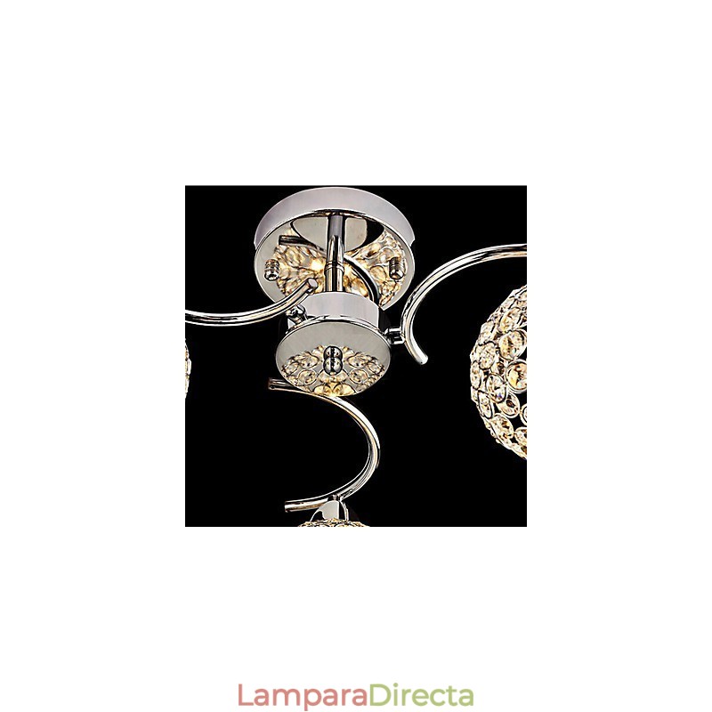 Lámpara colgante moderna contemporánea de metal galvanizado con cristal y montaje empotrado