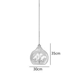 Lámpara colgante de vidrio moderna minimalista de hierro forjado, 9 luces