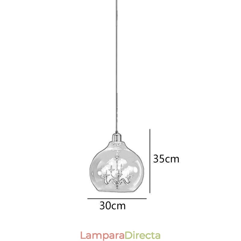 Lámpara colgante de vidrio moderna minimalista de hierro forjado, 9 luces