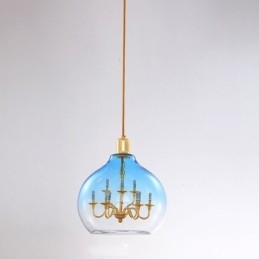 Lámpara colgante de vidrio moderna minimalista de hierro forjado, 9 luces