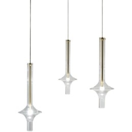 Lámpara colgante de tubo de vidrio, moderna y minimalista, de hierro forjado.