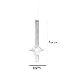Lámpara colgante de tubo de vidrio, moderna y minimalista, de hierro forjado.