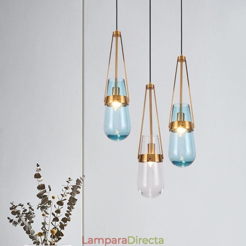 Lámpara colgante de cristal con forma de gota de agua, moderna y minimalista, de hierro forjado, pequeña lámpara de techo.