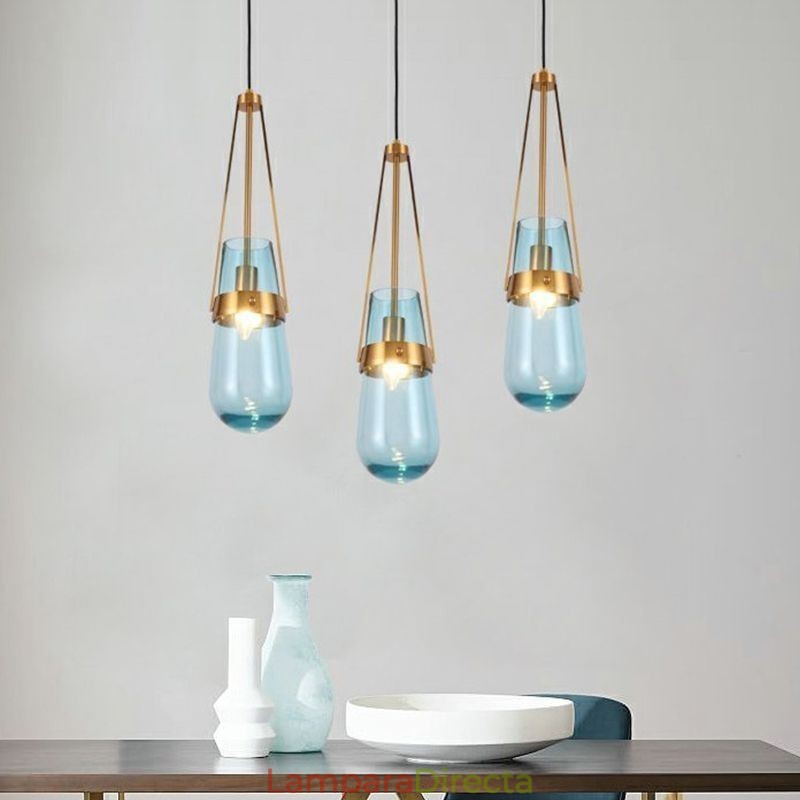 Lámpara colgante de cristal con forma de gota de agua, moderna y minimalista, de hierro forjado, pequeña lámpara de techo.