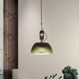 Lámpara colgante de cristal con falda plisada, moderna y minimalista, de hierro forjado, pequeña lámpara de techo