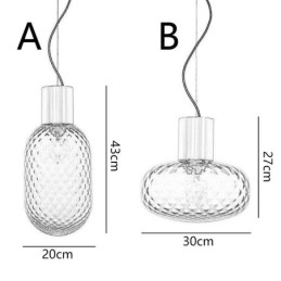 Lámpara colgante de cristal con rejilla, moderna lámpara de techo de hierro simple.