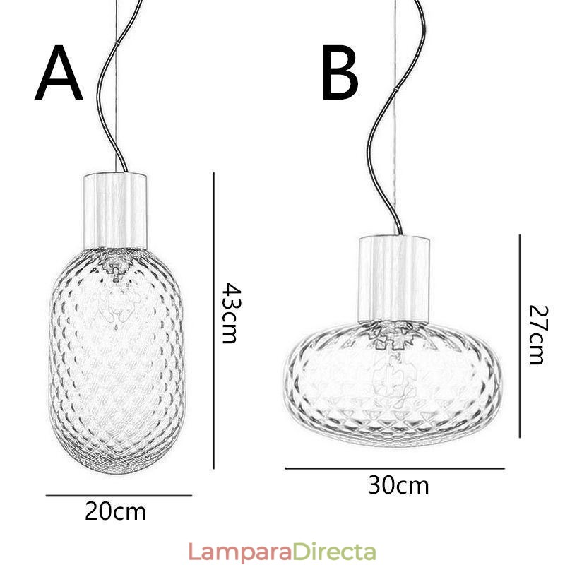 Lámpara colgante de cristal con rejilla, moderna lámpara de techo de hierro simple.