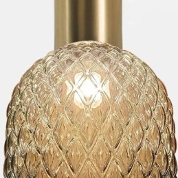 Lámpara colgante de cristal con rejilla, moderna lámpara de techo de hierro simple.