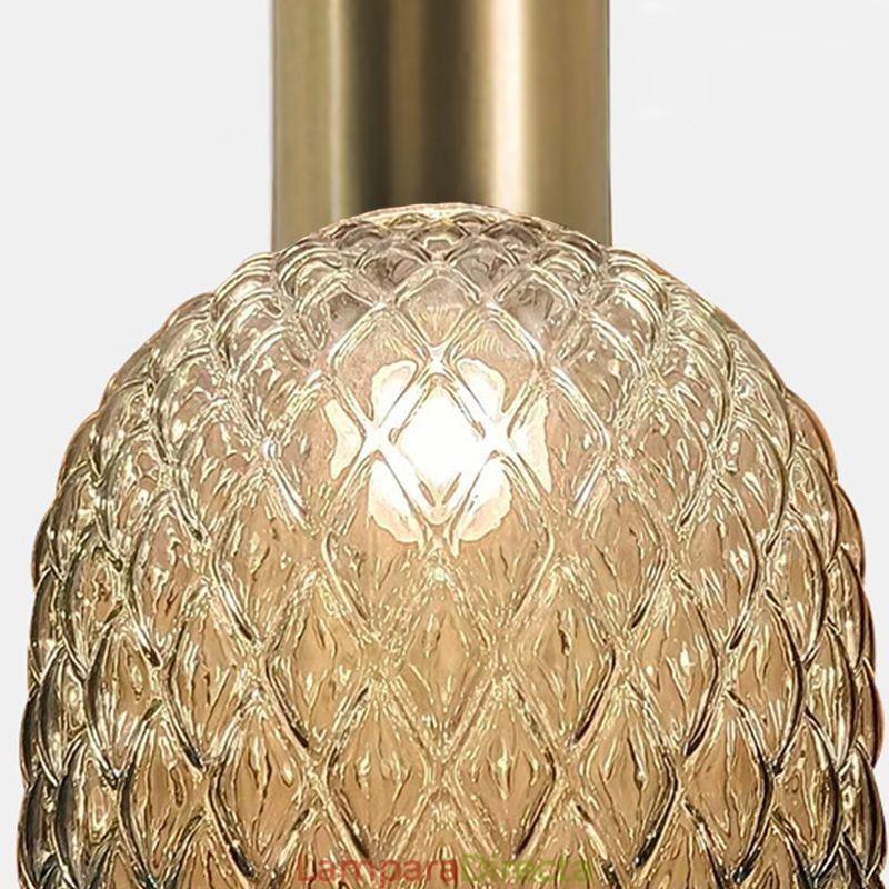 Lámpara colgante de cristal con rejilla, moderna lámpara de techo de hierro simple.