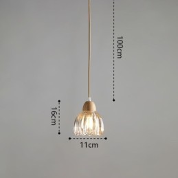 Lámpara colgante de vidrio estilo pastoral retro, lámpara de techo de isla, lámpara decorativa de madera de caucho