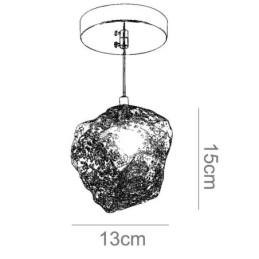 Lámpara colgante de cristal, lámpara decorativa retro con pantalla en forma de cubo de hielo