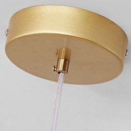 Lámpara colgante moderna y sencilla de hierro forjado molecular con frijoles mágicos y cristal.